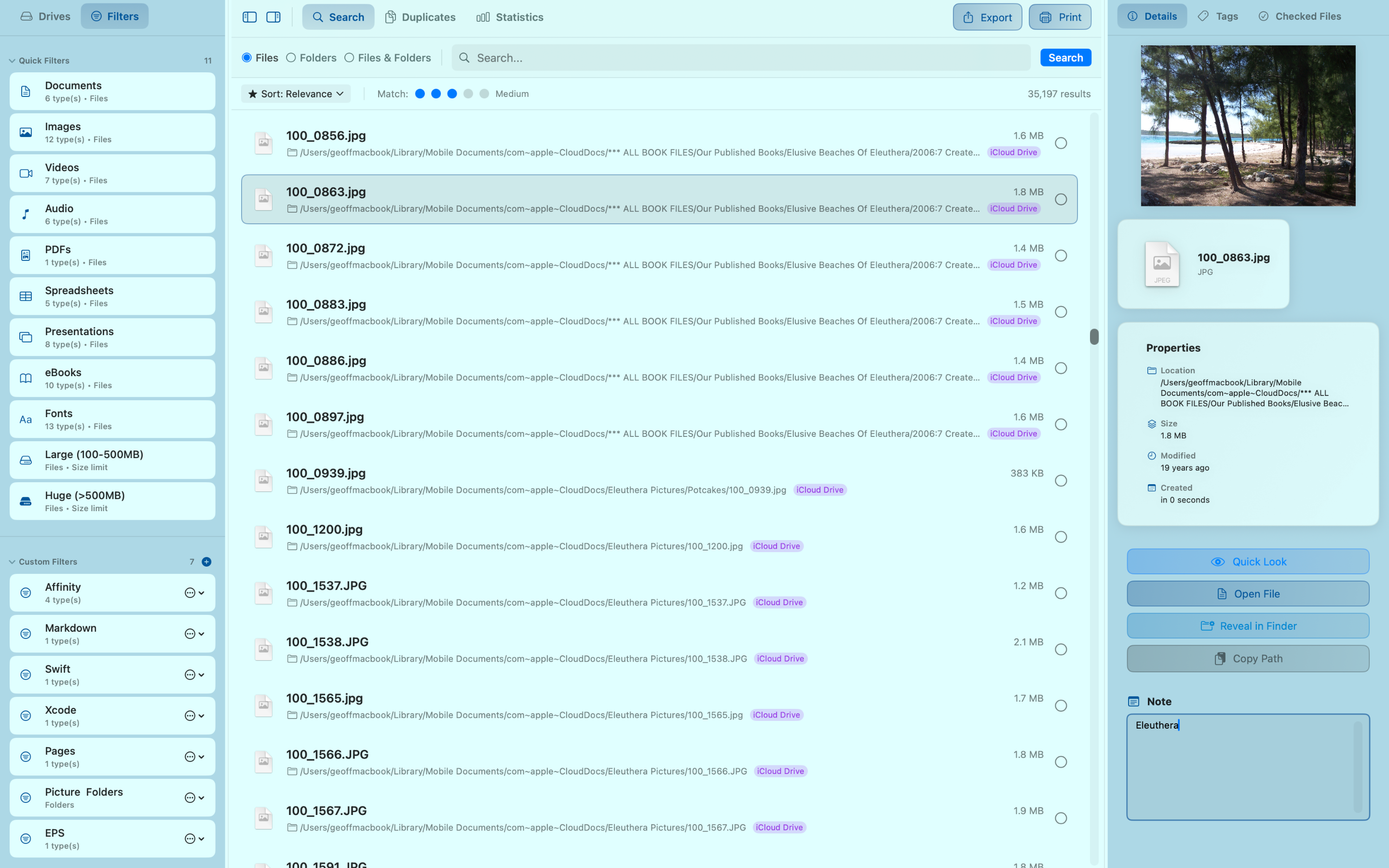 Ordina search results across multiple drives